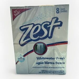 8 Bar Zest Whitewater Fresh Family Deodorant Bars Soaps New Moisturizing Formula